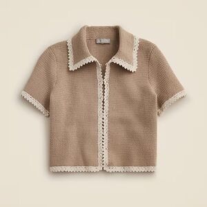 J. Crew Crochet Trim Button Down Shirt